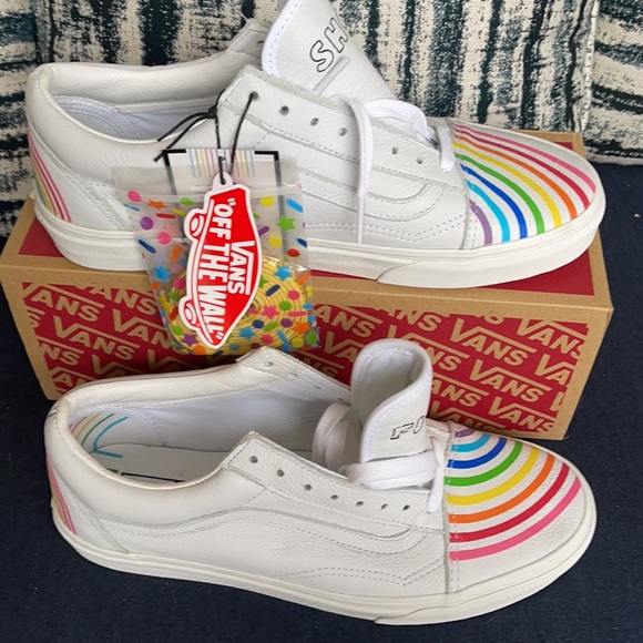 Vans Old Skool Flour Shop Rainbow/True White MENS - Picture 3 of 16